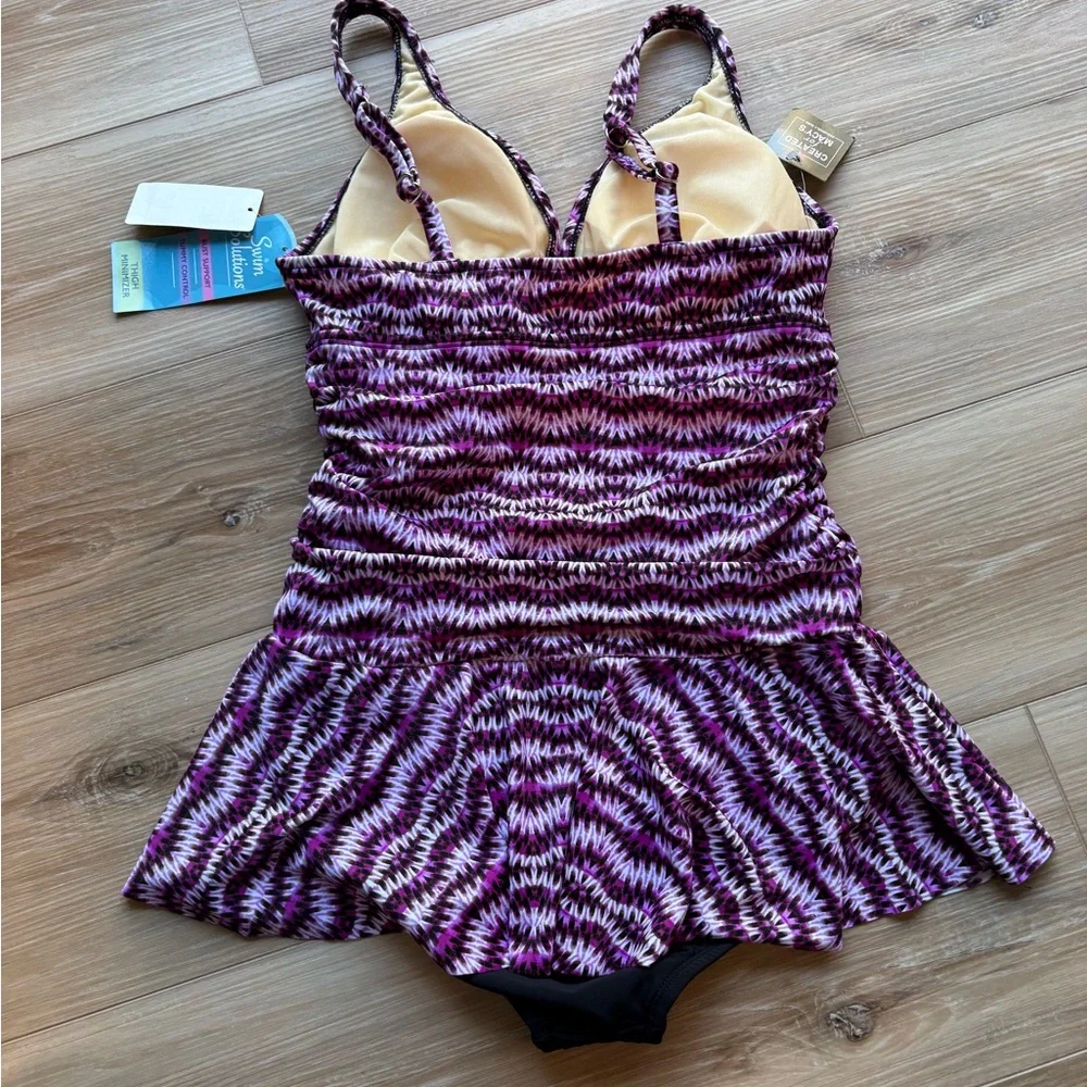 Swim Solutions Spring Play Tummy-Control Swimdress Size 10 - Picture 4 of 5